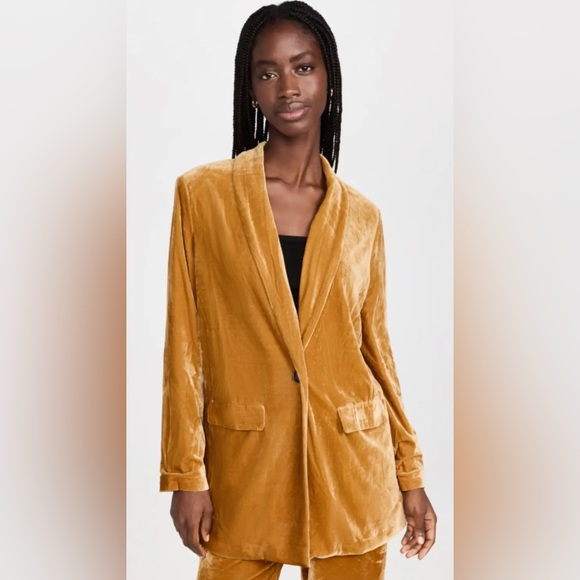 Endless Rose Velvet Set Single Breasted Blazer & Trousers - Gold sz XS - Picture 3 of 11